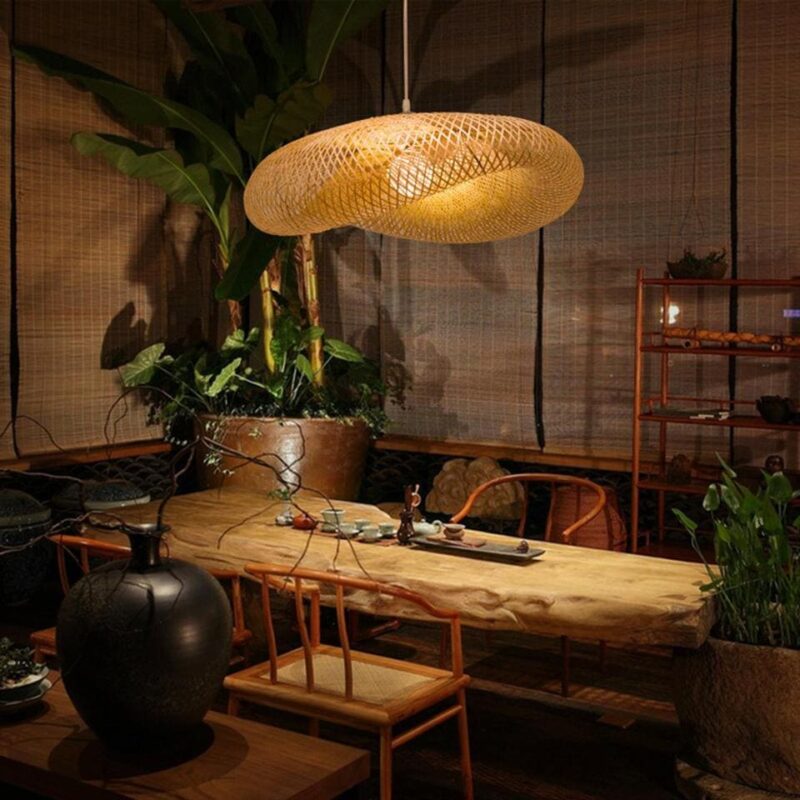 Grand lustre en bambou – Image 2