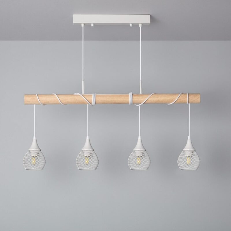 Lustre cuisine noir et bois – Image 4