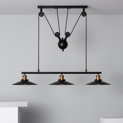 Lustre salon industriel noir