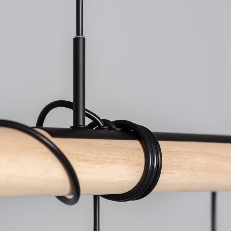 Lustre cuisine noir et bois – Image 6