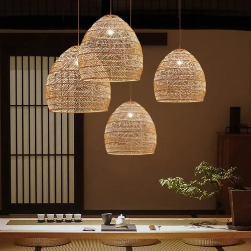 Lustre rotin noir