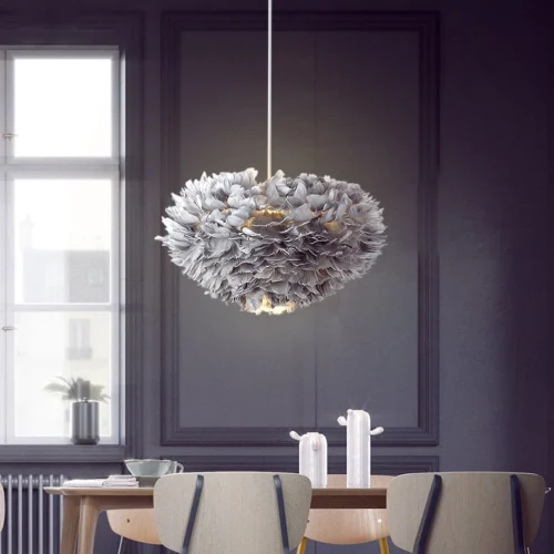 Lustre chambre plume