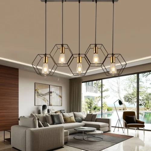 Lustre salon métal