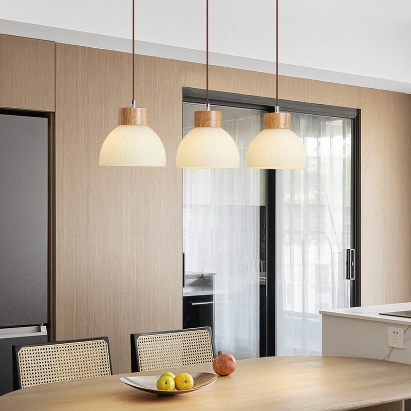 Lustre cuisine bois et blanc 5 Lustre cuisine bois et blanc – Image 5