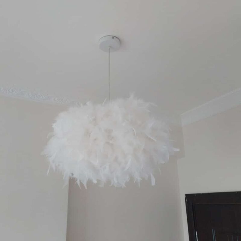 Lustre blanc plume