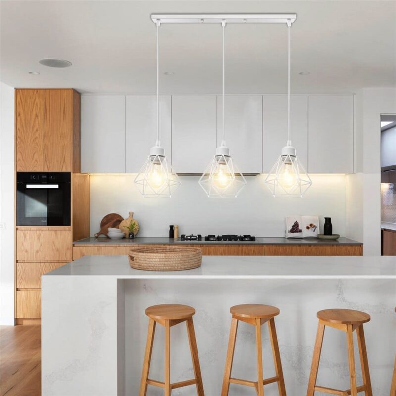 Lustre blanc metal