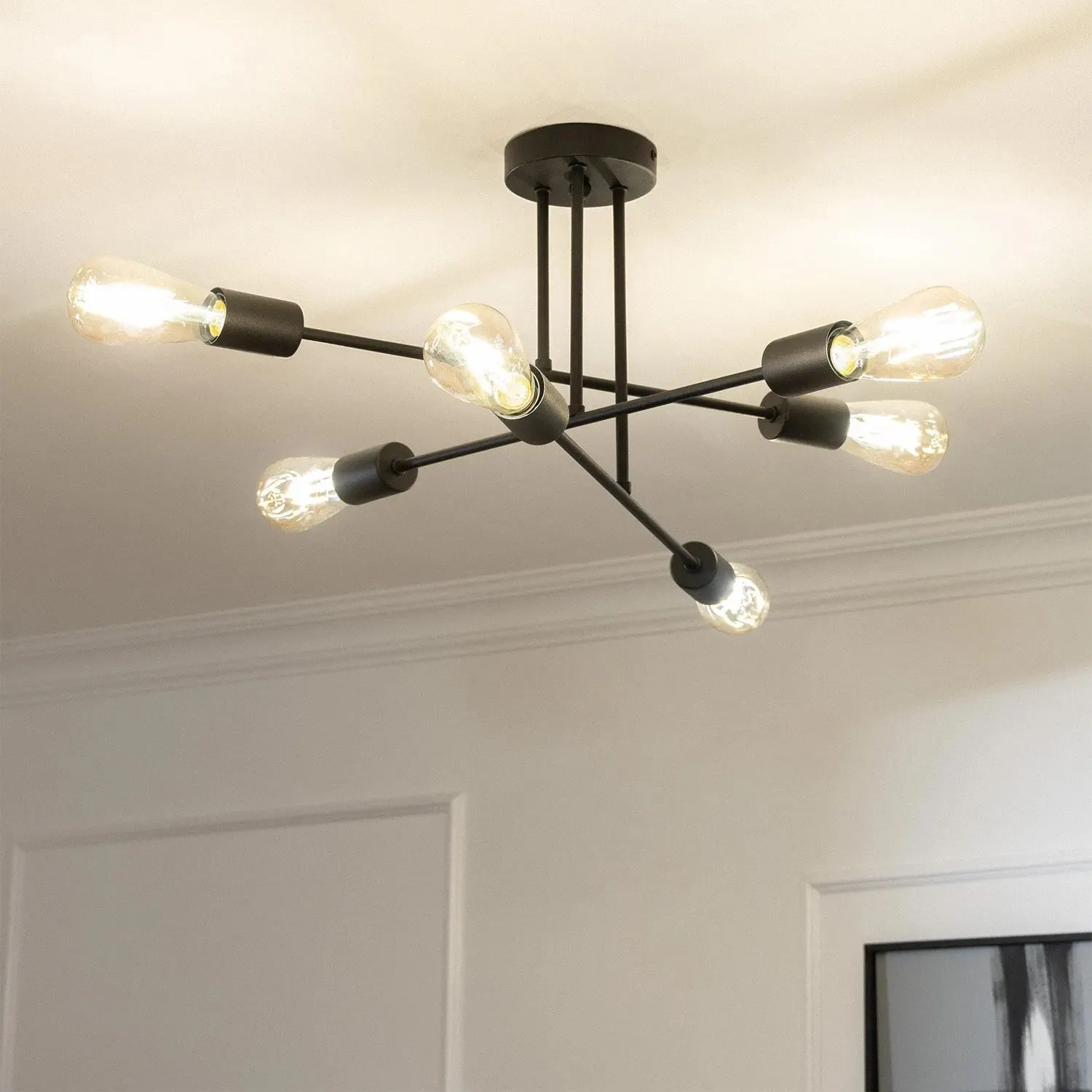 Lustre noir en fer 1 Lustre noir en fer