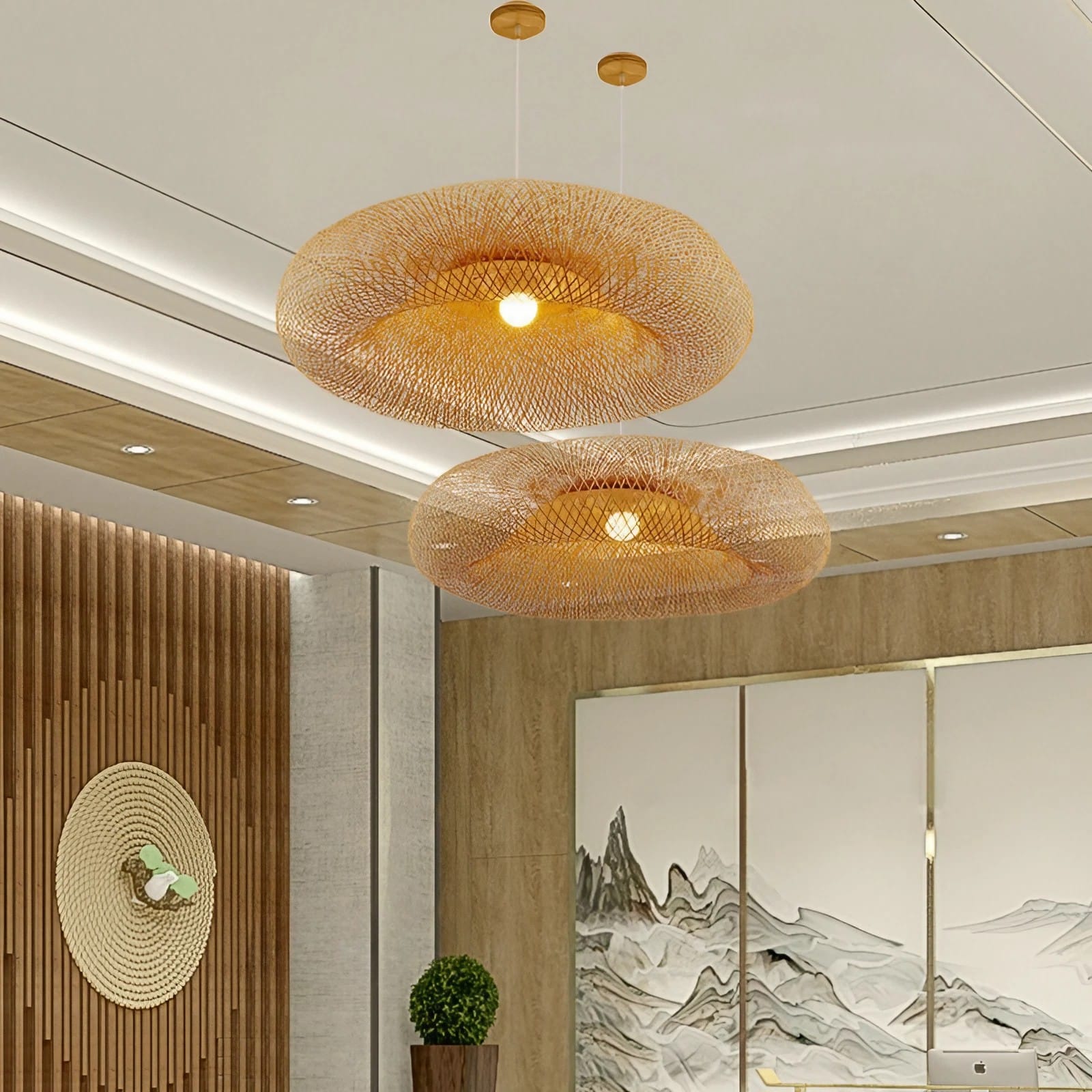 Produit: Grand lustre en bambou