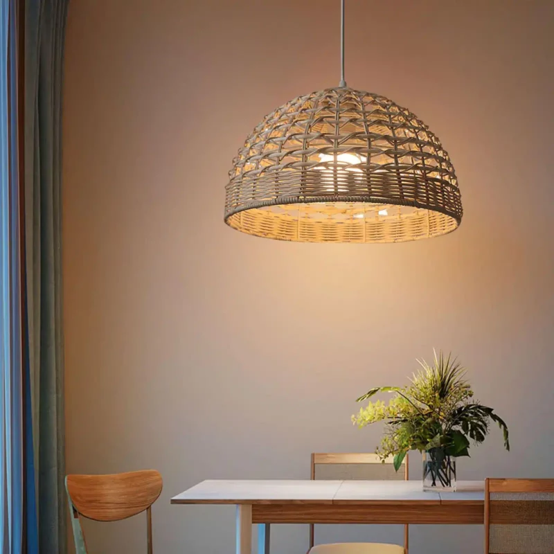 Lustre paille rotin