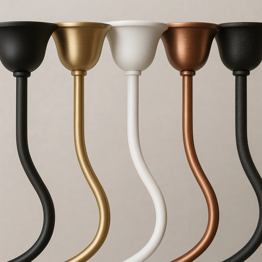 Exemples de finitions pour un lustre métal design