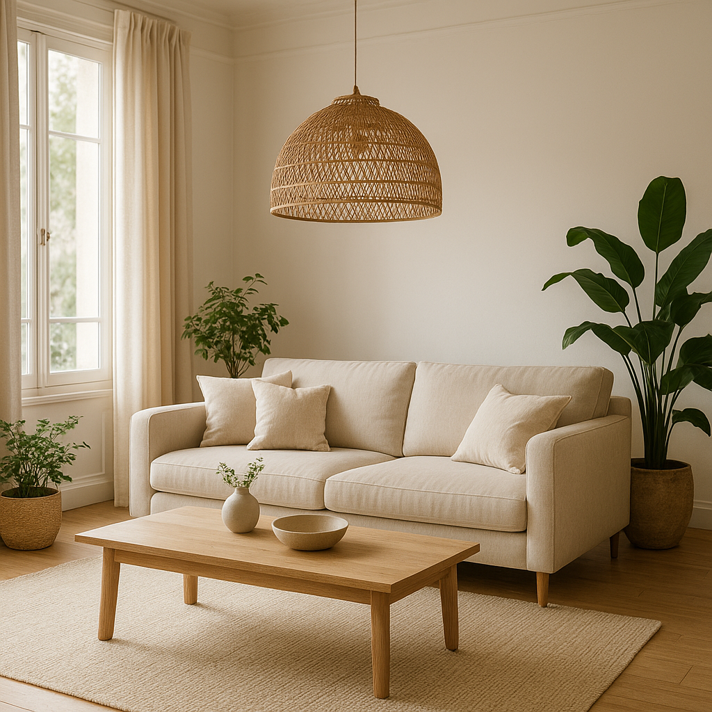 Lustre rotin salon : pour quelle déco et quelle taille de pièce ? 16 lustre rotin salon